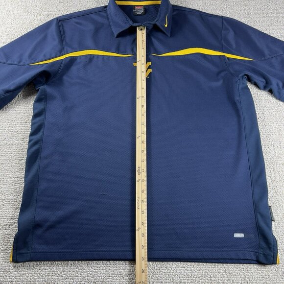 Vintage Nike West Virginia Polo Shirt Blue Yellow Men’s Size Large - Picture 4 of 7